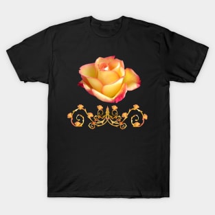 orange rose, ornament, roses, flowers, petal bloom T-Shirt